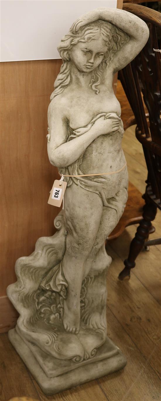 A reconstituted stone figure of Botticellis Venus H.112cm